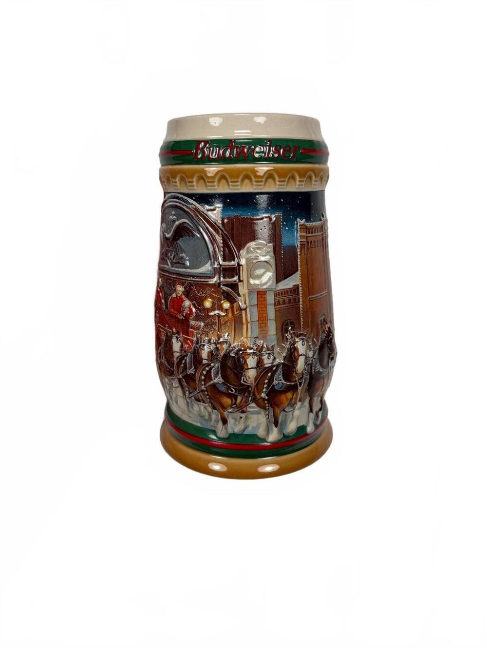 Vintage Budweiser 1997 Home for the Holidays Beer Stein CS313 Clydesdales